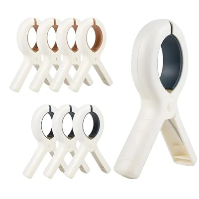 Image of 8 Pcs Beach Towel Clips,Towel Clips for Sun Loungers,Large Clips,Sunbed Clips,Strong Grip Clothes Pegs Lounger, Laundry, Sunbeds,Pool Chairs, Beach, Pool,Garden