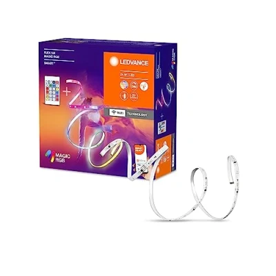 Image of LEDVANCE Smart+ WiFi Flex 5M Led Strip, White, 22W, 500Lm, Dimmable, Dynamic Magic RGB Effect, Individual Choice of Light Color, Controllable by App, Long Life, Easy Installation, Ip20