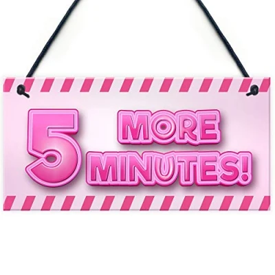 Image of RED OCEAN 5 MORE MINUTES Funny Gamer Sign For Girls Bedroom Gift Daughter