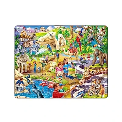 Image of Larsen US30 An Exciting Day at the Zoo, 48 Piece Boxless Tray &amp; Frame Jigsaw Puzzle