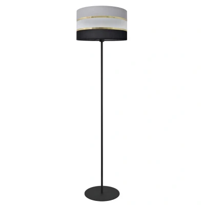 Image of Helen Floor Lamp With Shade Black, Gold, Grey 35cm