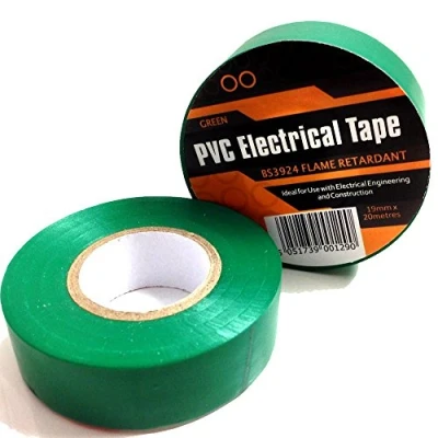 Image of 2 x Green Electrical PVC Insulation/Insulating Tape 19mm 20m Flame Retardant