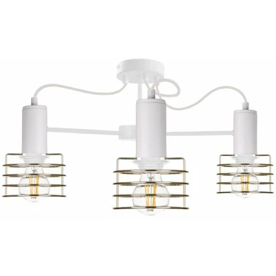 Image of Rune Multi Arm Semi Flush Ceiling Light White, 60cm, 3x E27