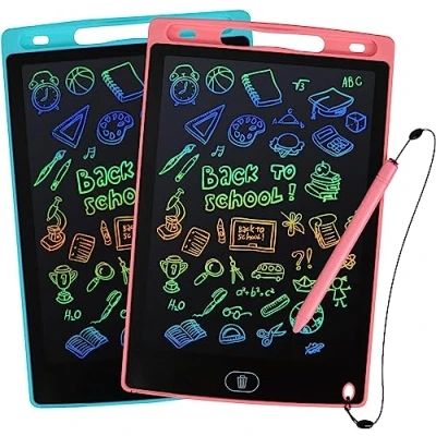 Image of kogabanny 2 Pack LCD Writing Tablet, Doodle Scribbler Pad 8.5 inch Colorful Screen Drawing Board Learning Gift for Kids, Educational Toys 3 6 Years Old Boys &amp; Girls, Pink+Blue