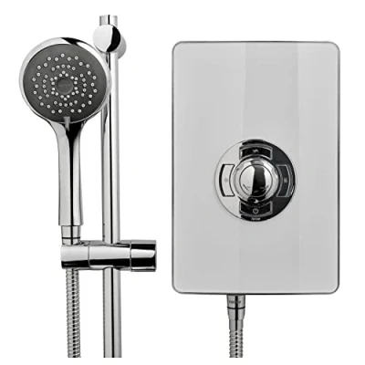 Image of Triton Aspirante 9.5KW Gloss White Electric Shower Includes 3 Mode Head + Riser