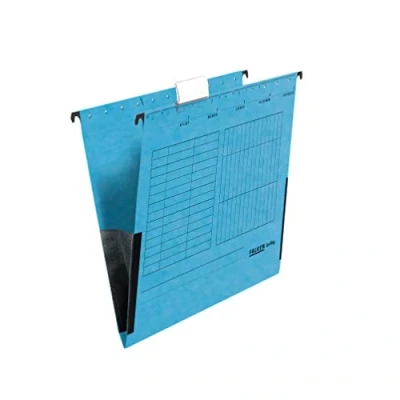 Image of Exacompta Ref 80002561001F FALKEN UniReg Suspension Files with Linen Edge Protectors Suitable for A4 Documents, 230gsm Recycled Kraft Card, Blue Angel Certified Red (Pack of 25)