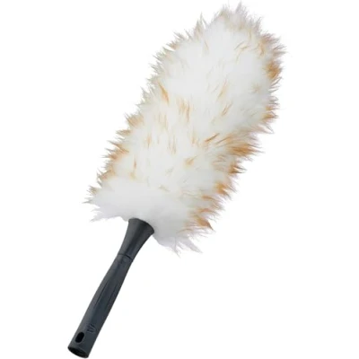 Image of UNGER 921492 StarDuster Lambswool Feather Duster Soft &amp; Fine Hand Dusting Brush Fits Any Telescopic Pole for Cleaning, Cream