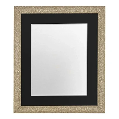 Image of FRAMES BY POST Glitz Gold Picture Photo Frame with Black Mount 30 x 20 Plastic Glass, Inch Image Size A2