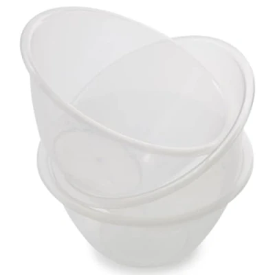 Image of ZOPPER Clear Plastic Kitchen Mixing Bowl, Serving Bowl Lightweight, Easy to Clean, Multipurpose for Fruit, Vegetable, Salad Set of 3 (30cm)