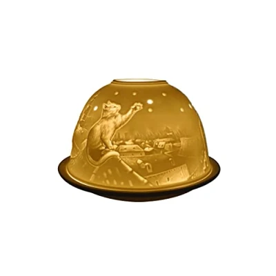 Image of Light Glow Dome Tealight Holder Cats on The Roof