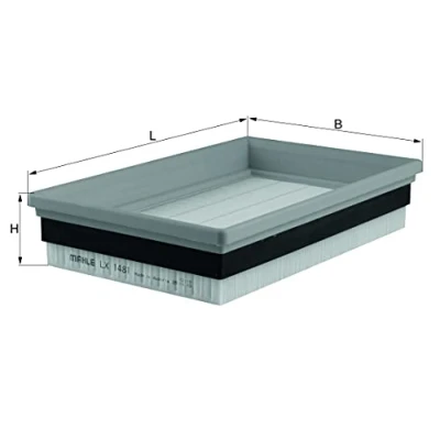 Image of 0417632, 13710417632, 13717547201, 7547201 Air Filter MAHLE ORIGINAL LX 1481 57,6mm 183mm 292,8mm Insert