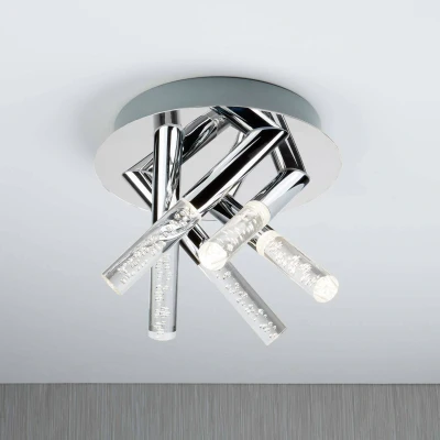 Image of Bubbles LED 5 Light Bathroom Ceiling Chrome Bubble Effect IP44