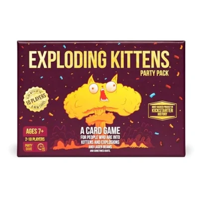 Image of Exploding Kittens Party Pack by Card Games for Adults Teens &amp; Kids Fun Family A Russian Roulette Game