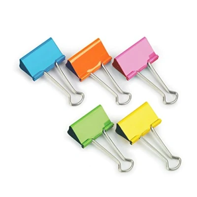 Image of Rapesco FBC19COL 19 mm Foldback Clips, Assorted Colours, Pack of 10