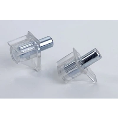 Image of 40 Shelf Supports, Transparent Plastic with Steel pin