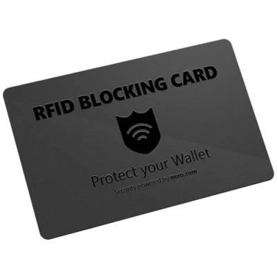 Image of Nero RFID Blocker Card NFC Protection Against Data Theft Credit Blocking Cards for Wallet, Bank Cards, ID Passport, Black, Modern