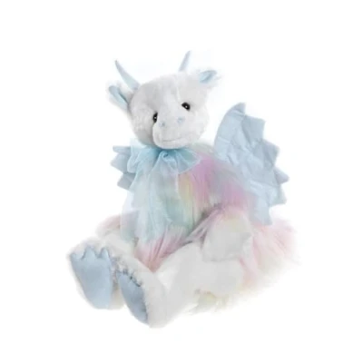 Image of Charlie Bears 2024 Kenna Dragon Teddy Bear Fully Jointed Collectable Cuddly White Magical Soft Toy Gift