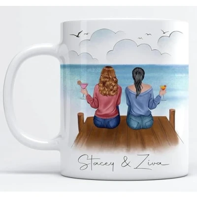 Image of EKAM Personalised Tea Mug Customised Gift for Best Friends, Friendship Women, BFF Birthday Present Her, Christmas her Coffee