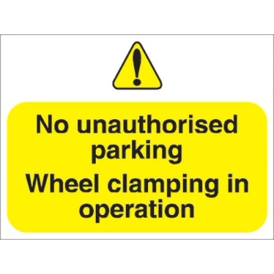Image of Stewart Superior Outdoor No Uauthorised Parking Clamping In Operation Sign Foamboard Ref FB047