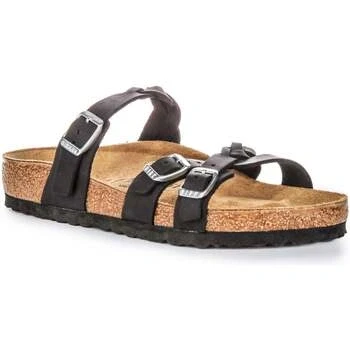 Image of Birkenstock Unisex Franca Braided Oiled Leather Black Sandals 7 UK