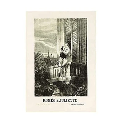 Image of Wee Blue Coo AD THEATRE STAGE PLAY SHAKESPEARE ROMEO JULIET FRANCE FRAMED ART PRINT B12X6893