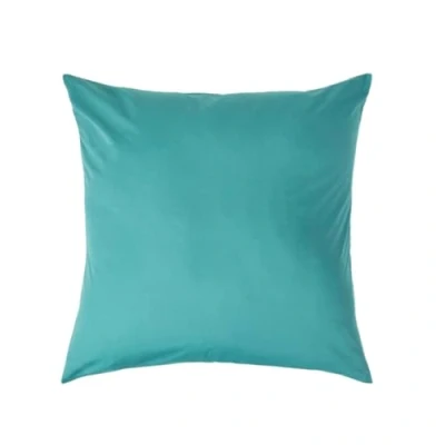 Image of HOMESCAPES Teal Pure Egyptian Cotton Euro Size Pillowcase 40 x cm 200 TC 400 Thread Count Percale Equivalent Pillow Case with Zip