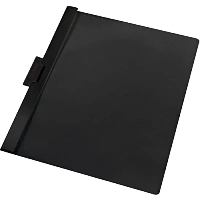 Image of indigo® A4 Side Lock Clip File 30 Sheets (Black, Pack of 25)