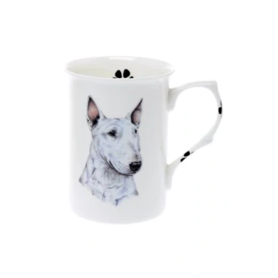Image of (BB28) SINGLE BONE CHINA BEAKER/ MUG/CUP English Bull Terrier dog KIRSTY JAYNE
