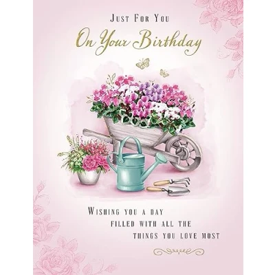Image of Piccadilly Greetings Traditional Birthday Card Gardening 8 x 6 inches