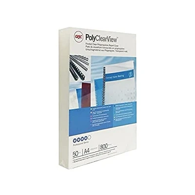 Image of GBC SP425800 Binding Covers, Polypropylene, Pack of 50, Transparent