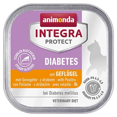 Image of animonda Integra Protect diabetes cat, diet cat food, wet food for mellitus, with poultry, 16 x 100g