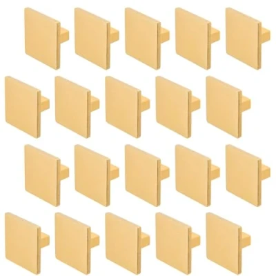 Image of Decoranddecor Calla Square Cabinet Knob Door Pull Handle Kitchen Cupboard Furniture Drawer (20 Pack, Matt Gold)