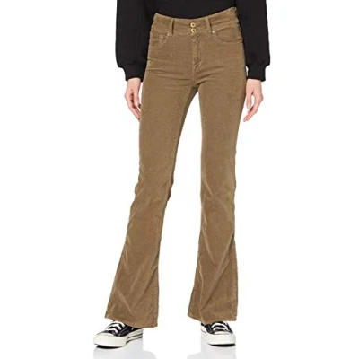 Image of REPLAY Women&#039;s NEWLUZ Flare Jeans, Beige (121 Beige), 25W / 32L