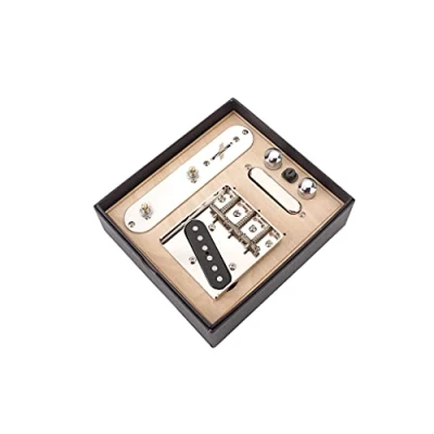 Image of Alnicov Prewired Threaded Saddle Bridge Plate Loaded Alnico V Pickups,3 way Switch Control with Tone Volume Knobs,Neck Pickup Set for Telecaster TL Electric Guitar