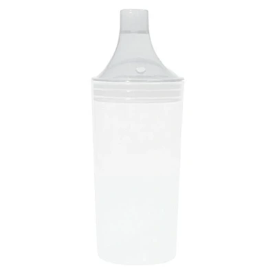 Image of Drinking/Feeding Cup with 2 Spouts and Straw Holes Small/Narrow Spout allows for drinking Liquids, Larger/Wider more Solid or Blended Food Easy to hold use Reduces risk of Spillage