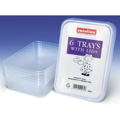 Image of 10 x Caroline Plastic tubs &amp; Lids 5 650ml = 50
