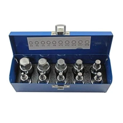 Image of US PRO Professional 10 Piece 1/2 inch Drive Hex Bit Socket Set B1695