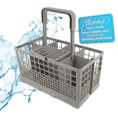 Image of DL pro Universal Dishwasher Cutlery Basket 24.5 x 14 cm Tray Fits Perfectly in Many Dishwashers Replacement for Bosch Siemens Neff 93046 621320 AEG Gorenje Privileg and Other Brands