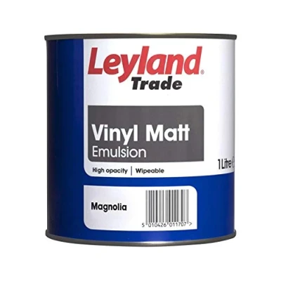 Image of Leyland Trade Vinyl Matt Emulsion Paint Magnolia 1L