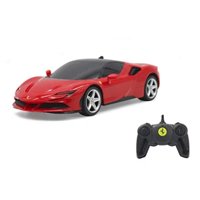 Image of JAMARA 403124 Ferrari SF90 Stradale 2.4 GHz 1:24 Officially Licensed, up to 1 Hour Driving time at Approx. 9 km/h, Perfectly replicated Details, Workmanship, red