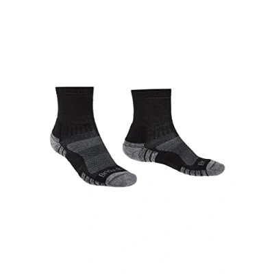 Image of Bridgedale HIKE Lightweight Merino Performance 3/4 Crew Original Men&#039;s Large Black / Silver