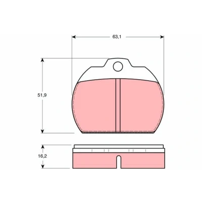 Image of 111698151B Brake pad set TRW GDB591 not prepared for wear indicator VOLKSWAGEN: Beetle, Karmann Ghia Coupe