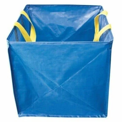 Image of Large 300 Litre Self Standing Waste Bag With Strong Webbing Carry Handles Foldable Lightweight Durable Collection Storage For Gardening Laundry Toys Building Site Garden Grass Tree Sack