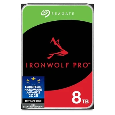 Image of Seagate IronWolf, Pro 8 TB, Enterprise Internal NAS HDD CMR 3.5 Inch, SATA 6 Gb/s, 7,200 RPM, 256 MB Cache for RAID NAS, Rescue Services Frustration Free Packaging (ST8000NTZ01)