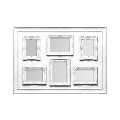 Image of Premier Housewares 6 Photo Frame Picture Frames Cream Finish For Wall Set Multi 56H X 78W 4D