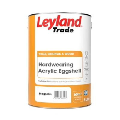 Image of Leyland Trade Acrylic Eggshell Paint Magnolia 5L