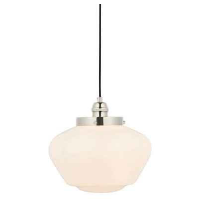 Image of Finale Pendant Ceiling Light Bright Nickel Plate &amp; Opal Glass