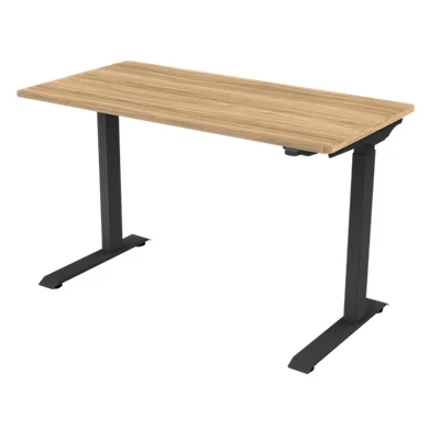 Image of Dellonda Single Motor Height Adjustable Sit &amp; Stand Desk, Oak, 1200 x 600mm DH66