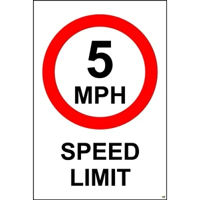 Image of 5 MPH Speed Limit Safety Sign 1.2mm Rigid plastic 600mm x 400mm