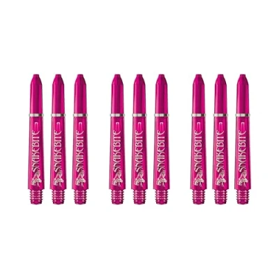 Image of RED DRAGON Peter Wright Snakebite Signature Polycarbonate Pink Short Dart stems 3 sets per pack (9 in total)